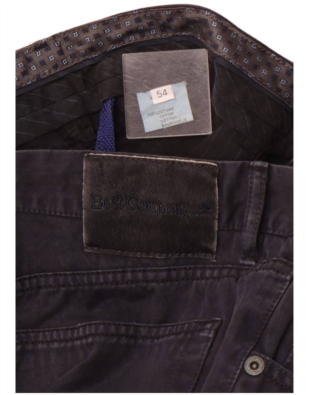 Calça casual reta masculina BEST COMPANY EU 54 2XL W38 L26 azul marinho