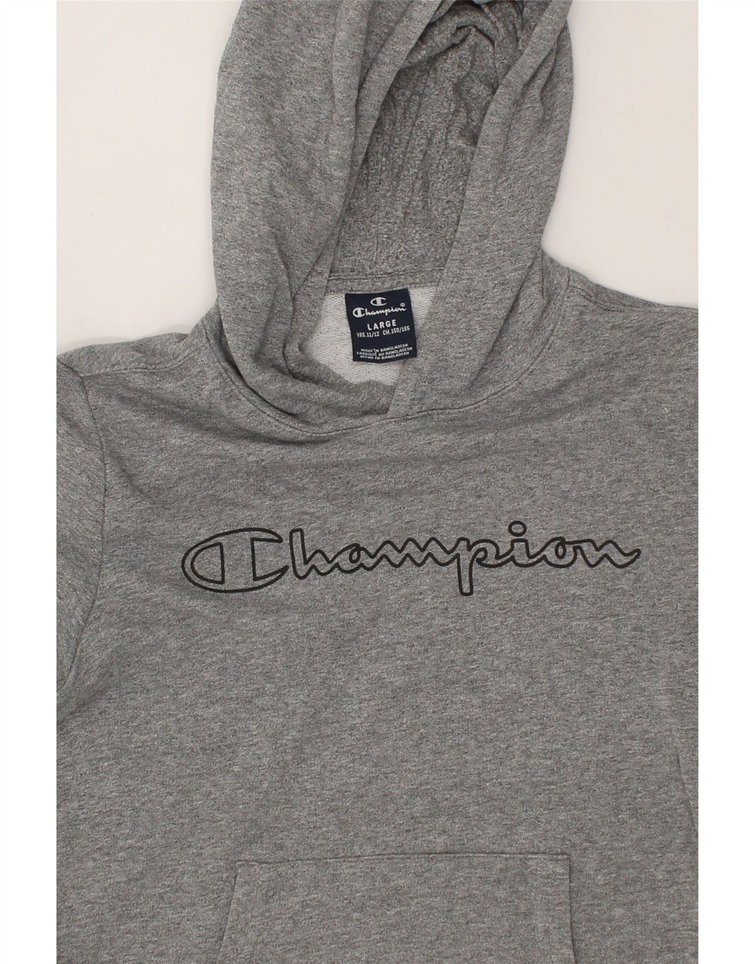 CHAMPION Boys Graphic Hoodie Jumper 11-12 Years Large Green Flecked Cotton Vintage Champion and Second-Hand Champion from Messina Hembry 