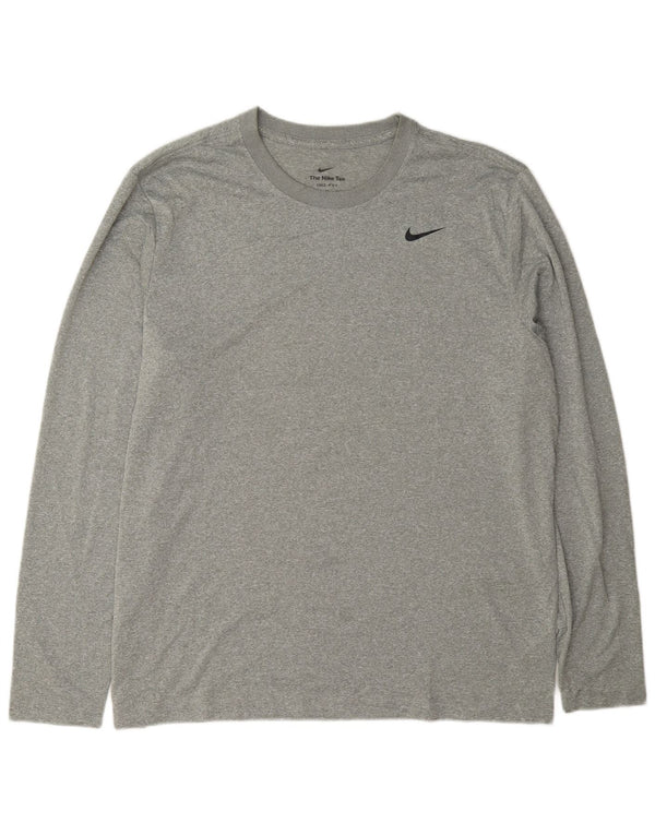 Nike Mens Dri Fit Top Manga Longa XL Cinza Poliéster Flecked