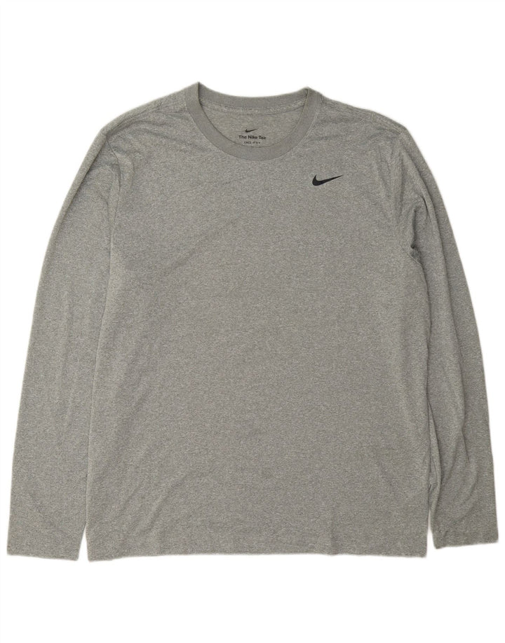 Nike Mens Dri Fit Top Manga Longa XL Cinza Poliéster Flecked