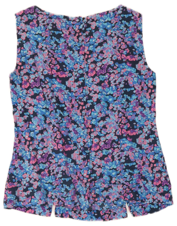 Blusa feminina Boden UK 10 pequena viscose floral azul