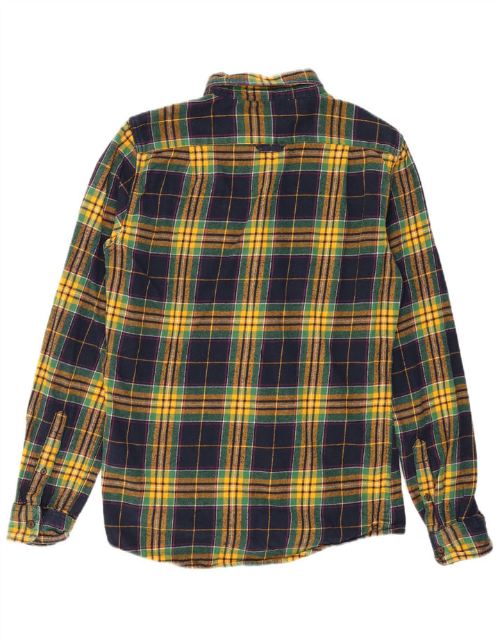 Camisa masculina Superdry de flanela xadrez média de algodão xadrez multicolorido