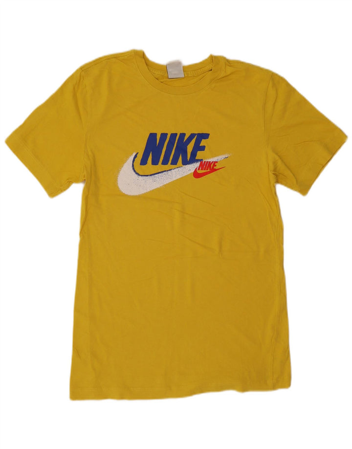 Camiseta Nike masculina gráfica top pequeno algodão amarelo