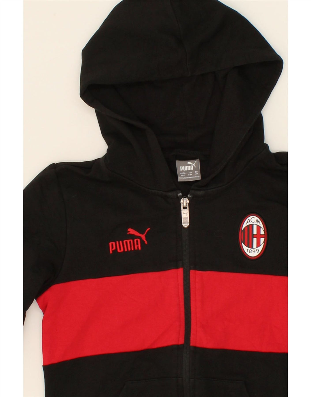 PUMA Boys Zip Hoodie Sweater 7-8 Years  Black Colourblock Vintage Puma and Second-Hand Puma from Messina Hembry 
