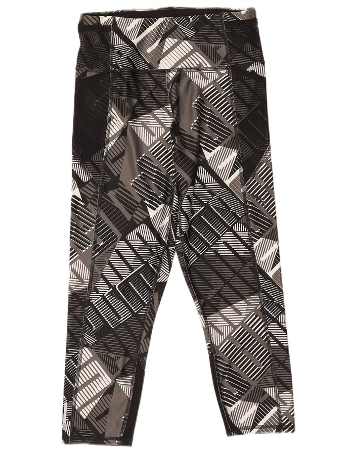 Puma Womens Capri Leggings UK 12 Poliéster Geométrico Preto Médio