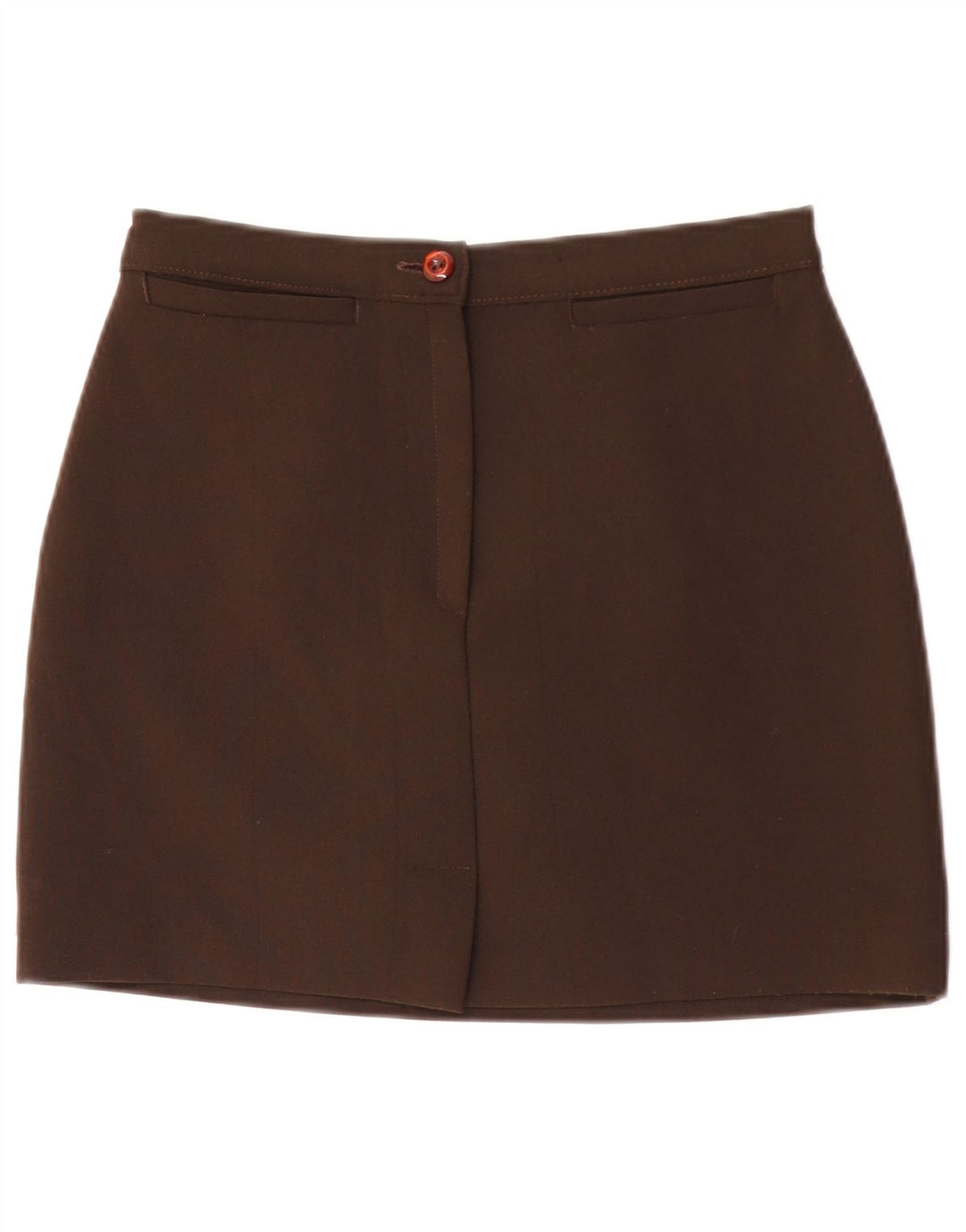 Minissaia feminina vintage média W28 poliéster marrom