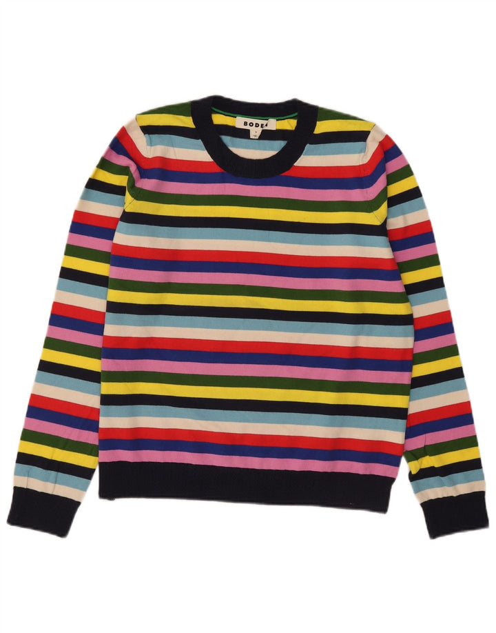 Suéter feminino Boden com gola redonda UK 14 listrado médio multicolorido