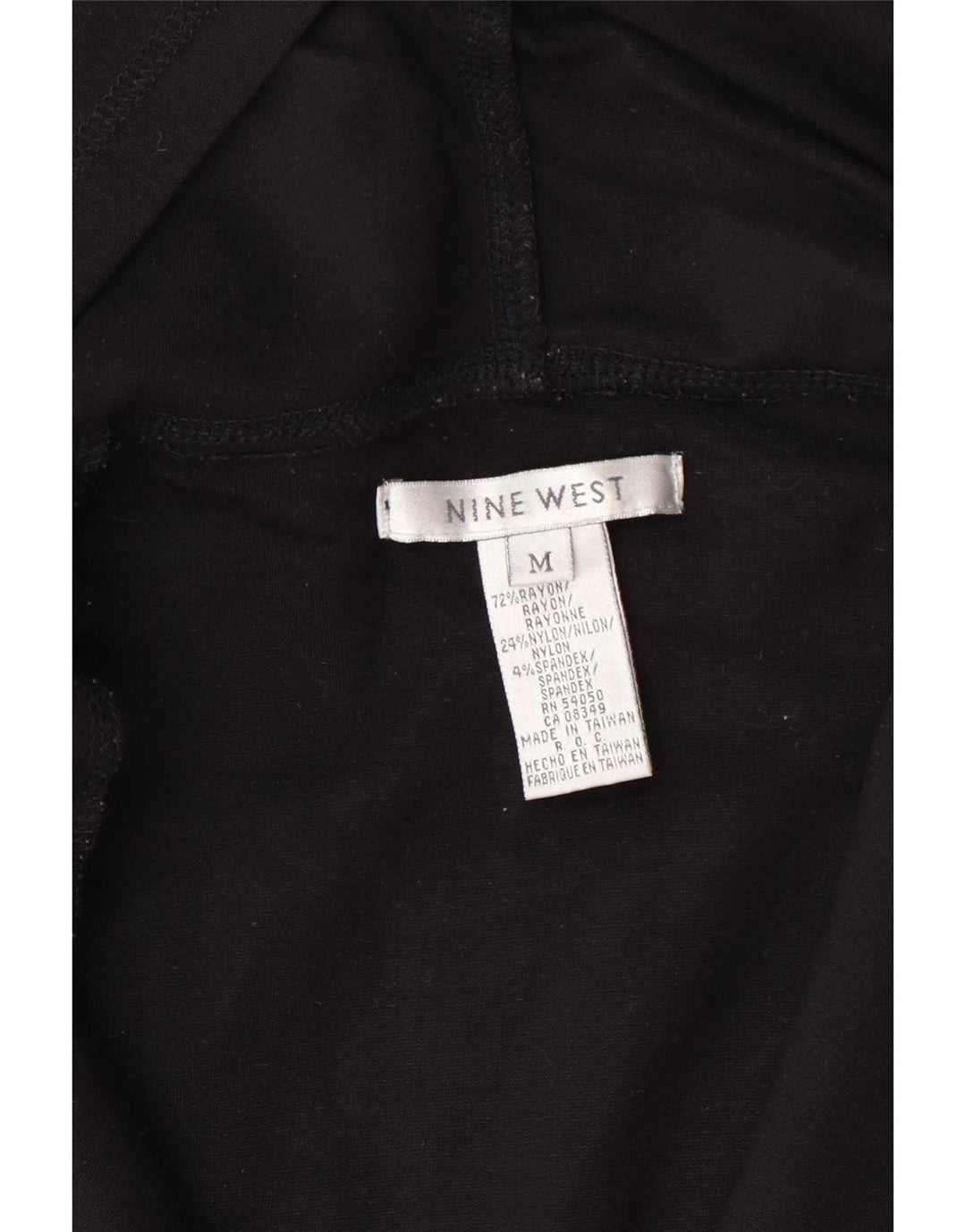 Suéter feminino Nine West com capuz e zíper UK 12 médio preto rayon