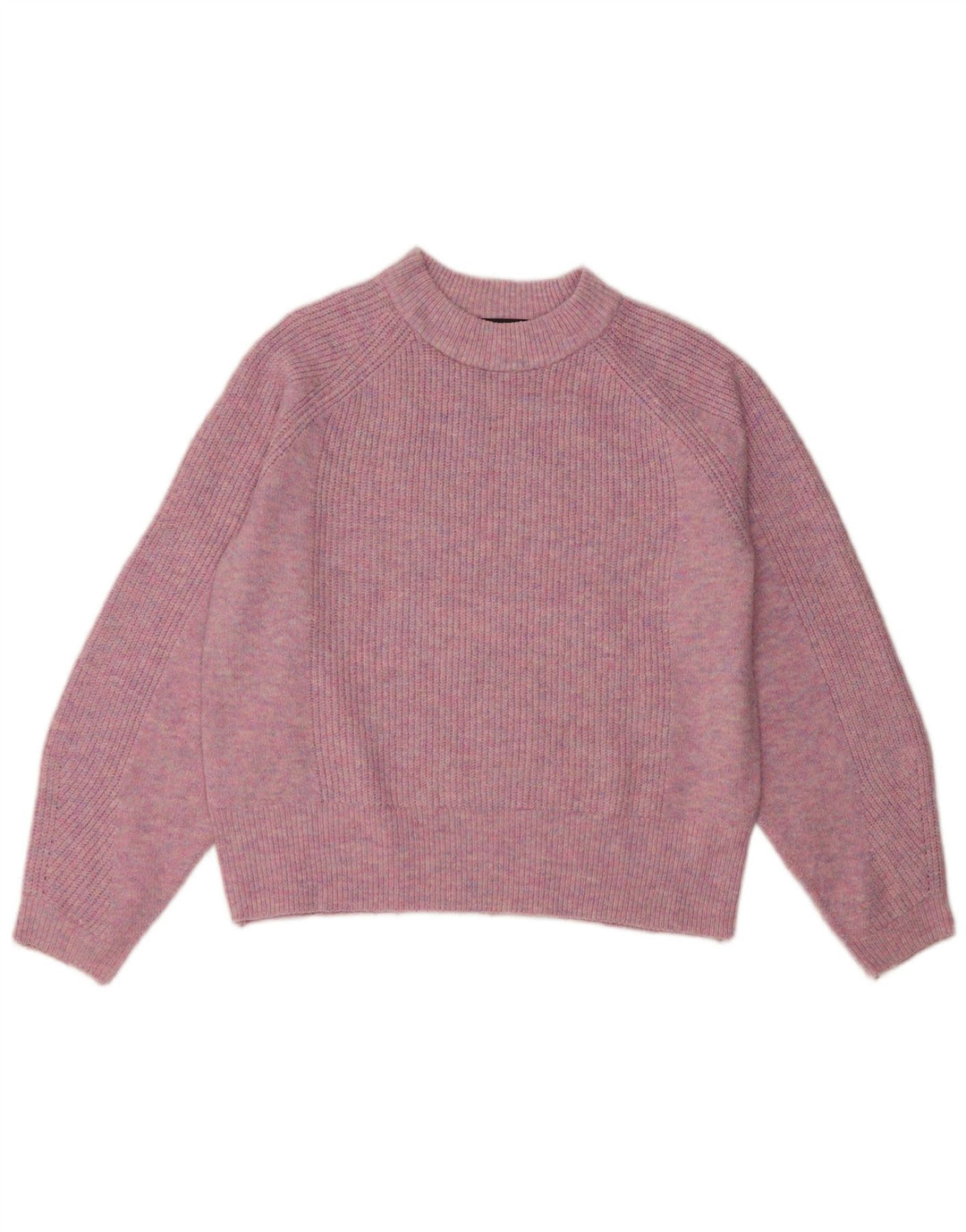 Suéter feminino Marks & Spencer com gola redonda Reino Unido 14 acrílico rosa médio
