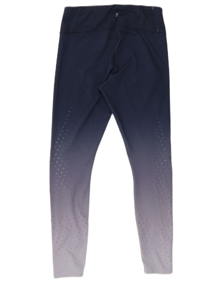 Leggings femininos ATHLETA Reino Unido 10 pequeno bloco colorido azul marinho