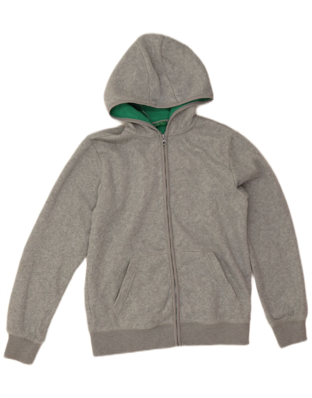 Casaco de lã com capuz Benetton Boys 13-14 anos 3XL poliéster cinzento