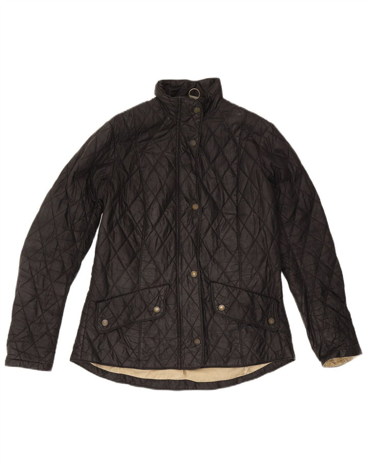 Jaqueta acolchoada feminina Barbour UK 12 poliamida preta média