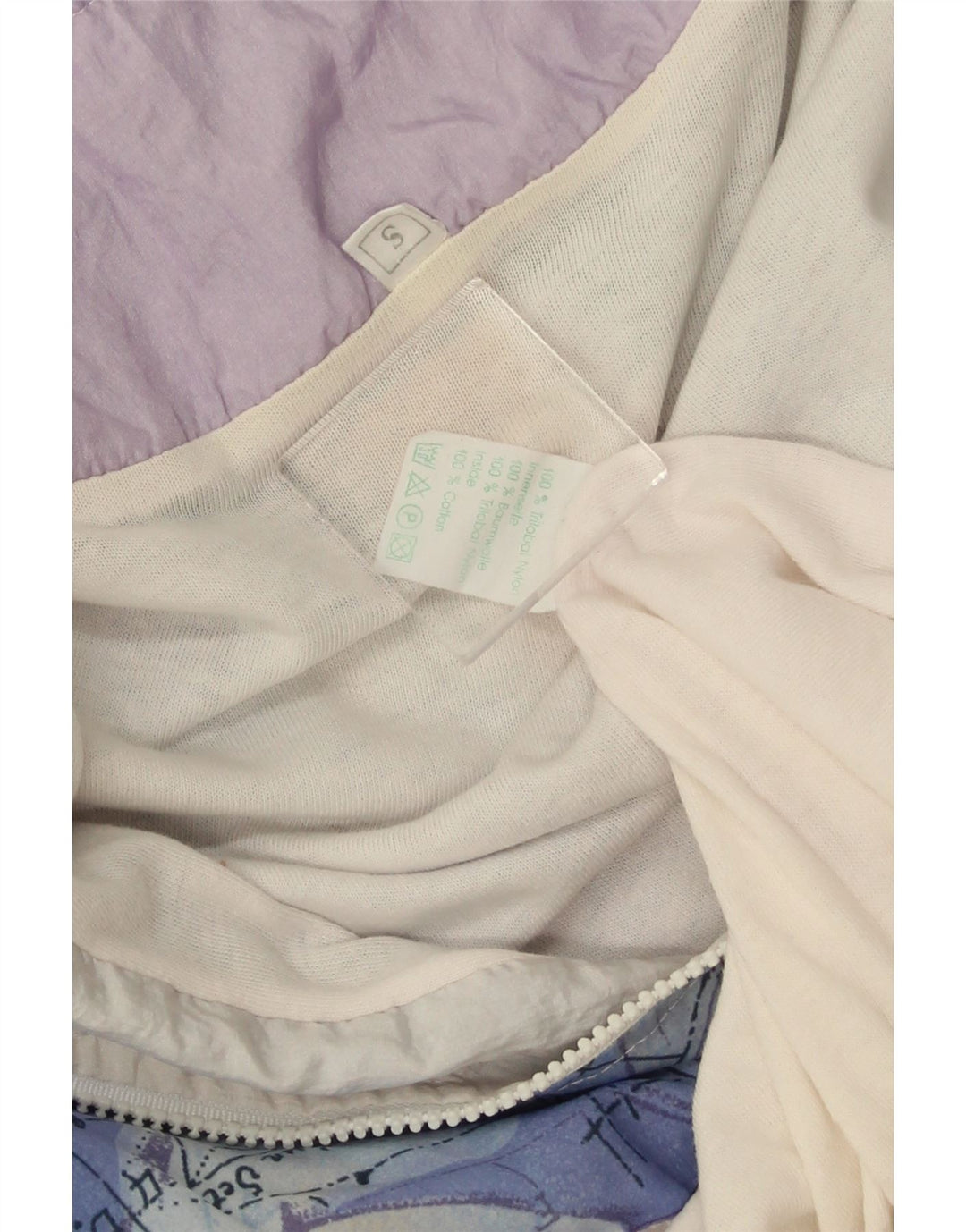 Jaqueta feminina VINTAGE de grandes dimensões para agasalho Reino Unido 10 pequena branca