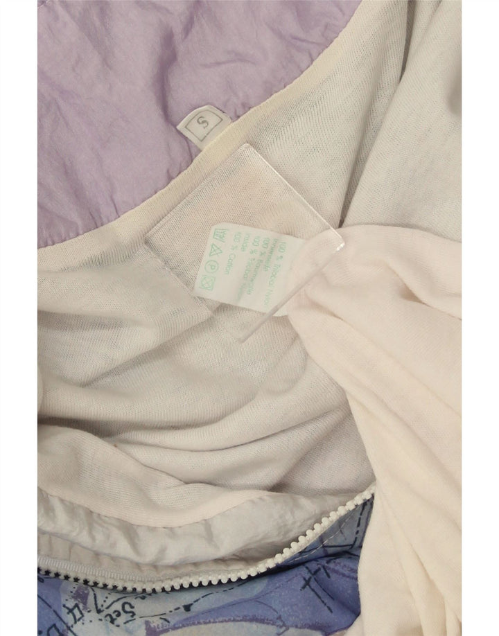 Jaqueta feminina VINTAGE de grandes dimensões para agasalho Reino Unido 10 pequena branca