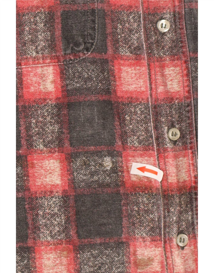 Camisa masculina de flanela El Charro grande algodão xadrez cinza