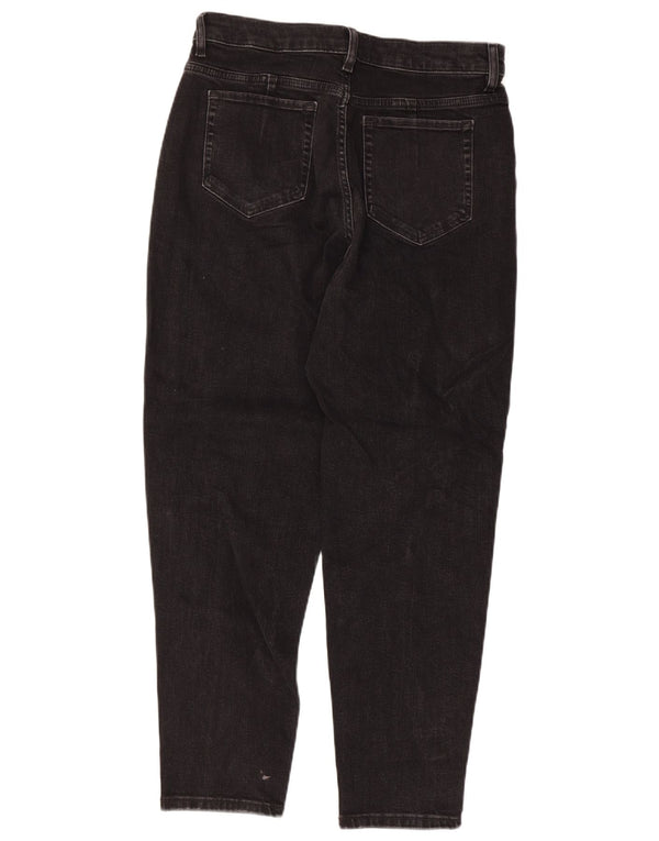 Jeans feminino Marks & Spencer Mom Tapered UK 12 médio W30 L27 preto
