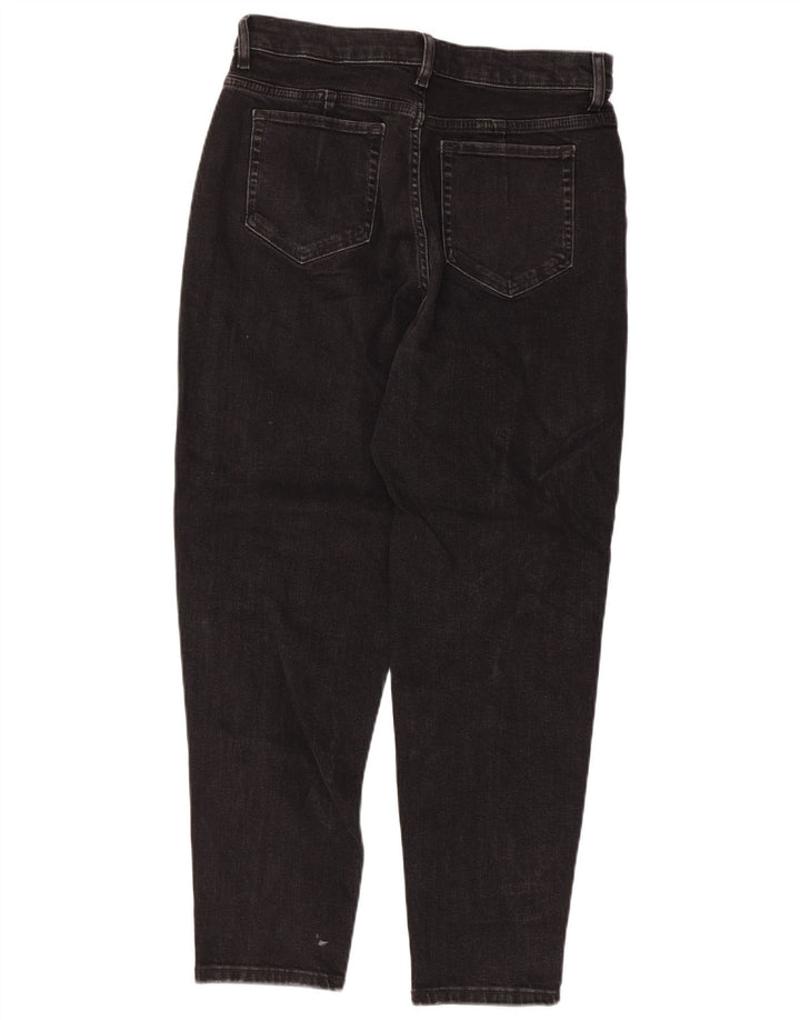 Jeans feminino Marks & Spencer Mom Tapered UK 12 médio W30 L27 preto