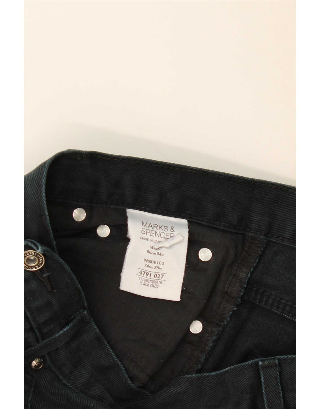 Jeans Marks & Spencer masculino Blue Harbor Straight W34 L29 algodão preto