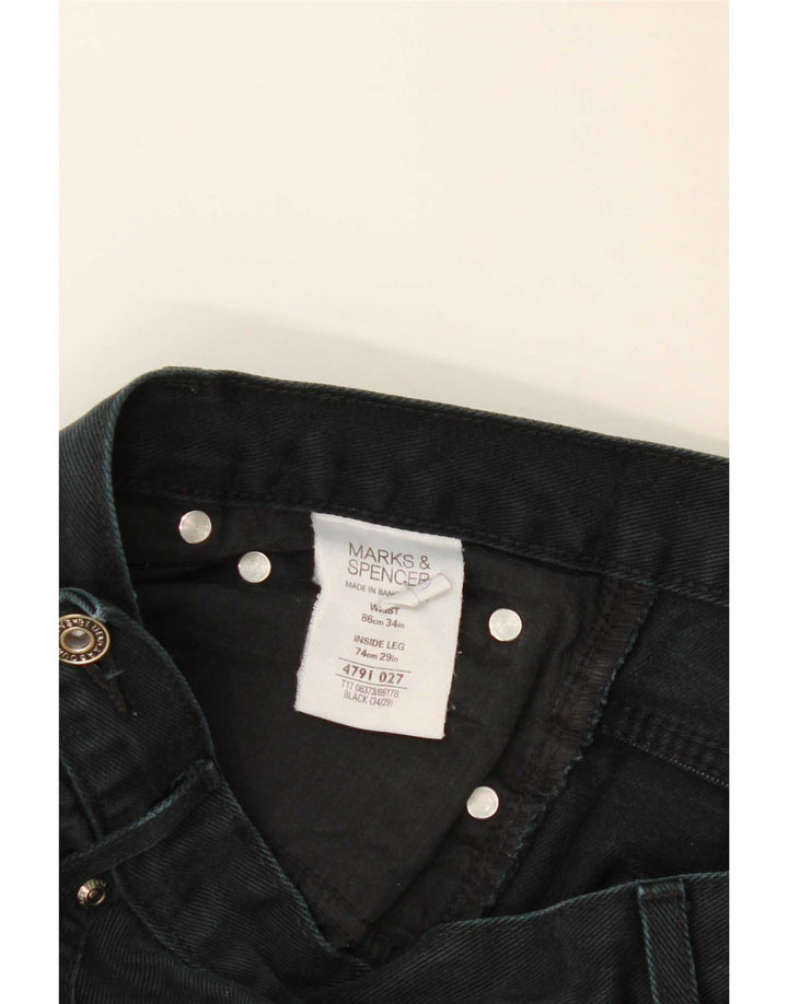 Jeans Marks & Spencer masculino Blue Harbor Straight W34 L29 algodão preto