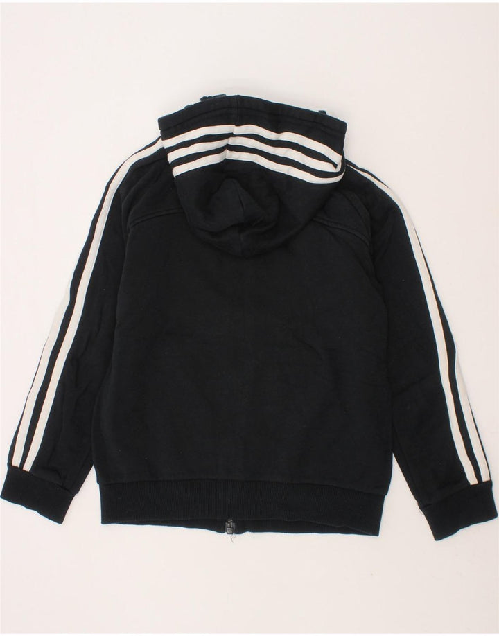 ADIDAS Boys Zip Hoodie Sweater 7-8 Years Black Cotton Vintage Adidas and Second-Hand Adidas from Messina Hembry 