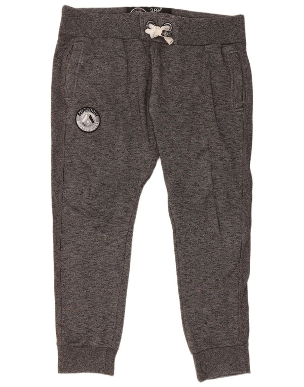 Calça de treino masculina Superdry Joggers 2XL algodão manchado cinza