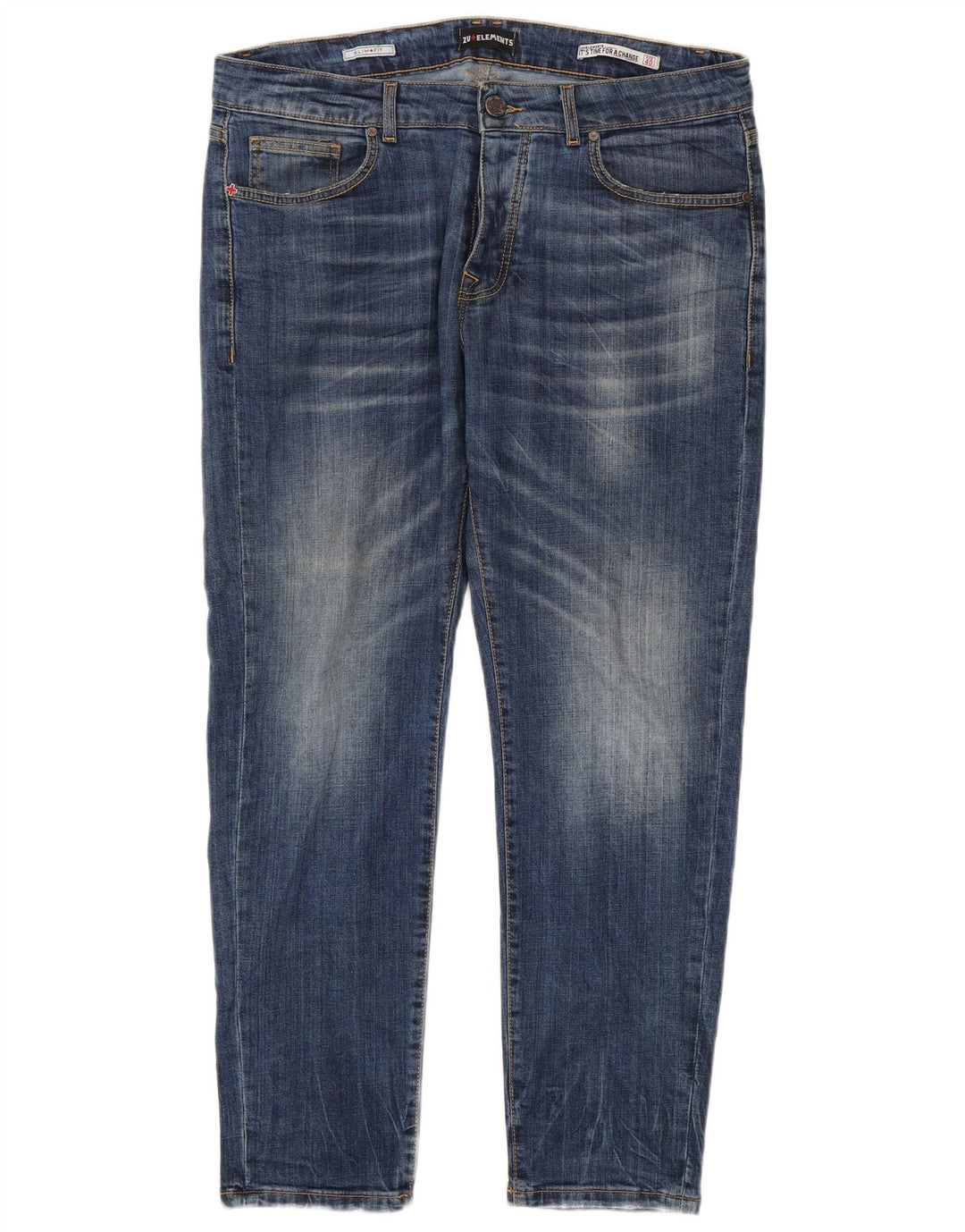 Zu Elements Mens Slim Jeans W40 L30 Azul Algodão