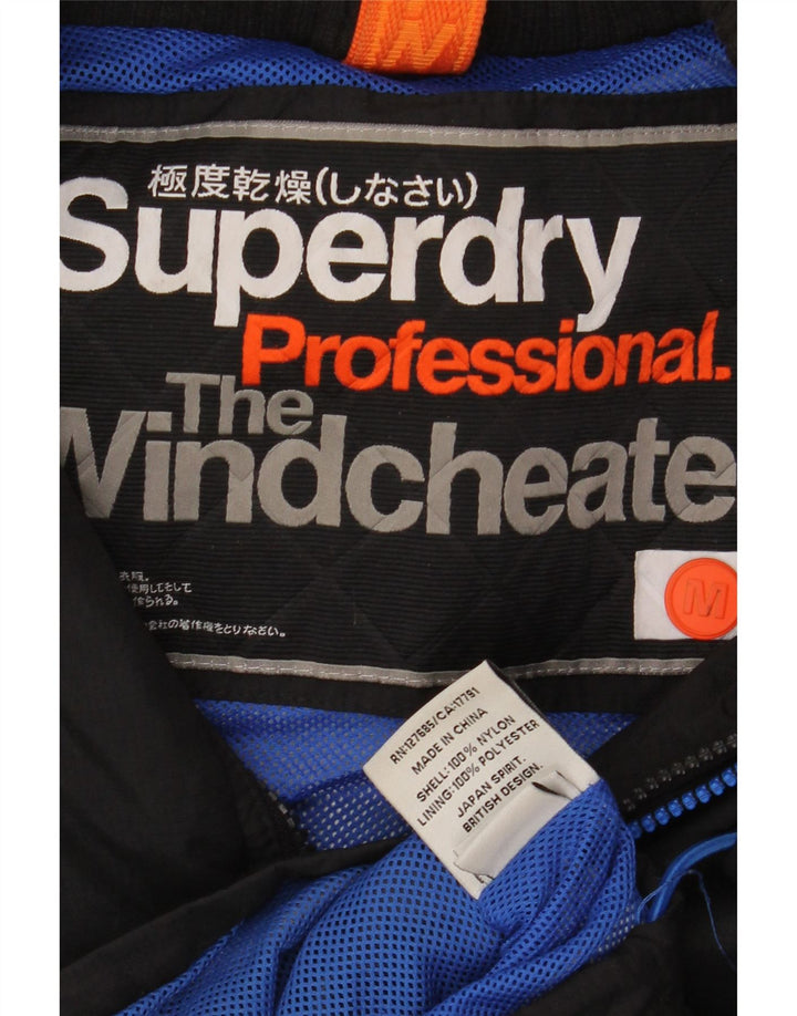 Jaqueta corta-vento masculina Superdry The Windcheater médio preto nylon