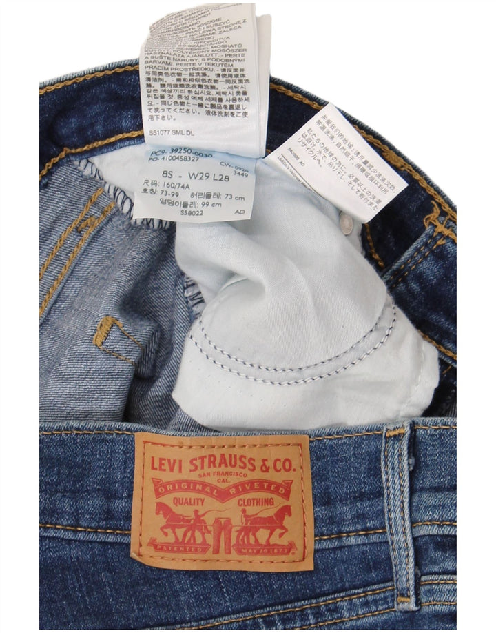 Jeans feminino clássico reto Levi's US 8 médio W29 L28 algodão azul