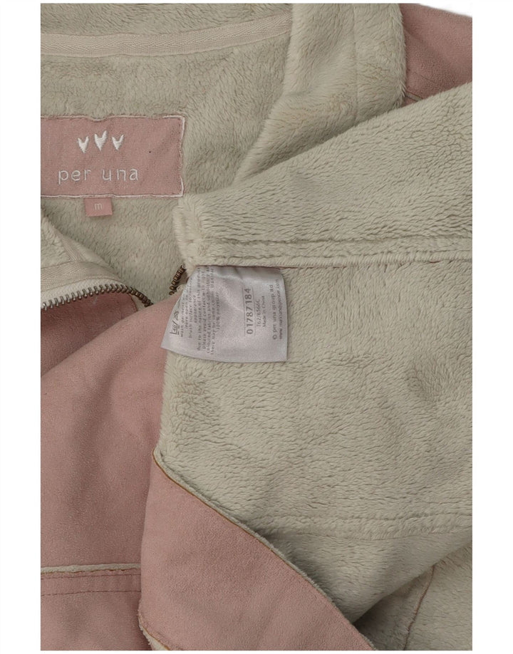 Marks & Spencer Feminino Per Una Sherpa Gilet UK 14 Poliéster Rosa Médio