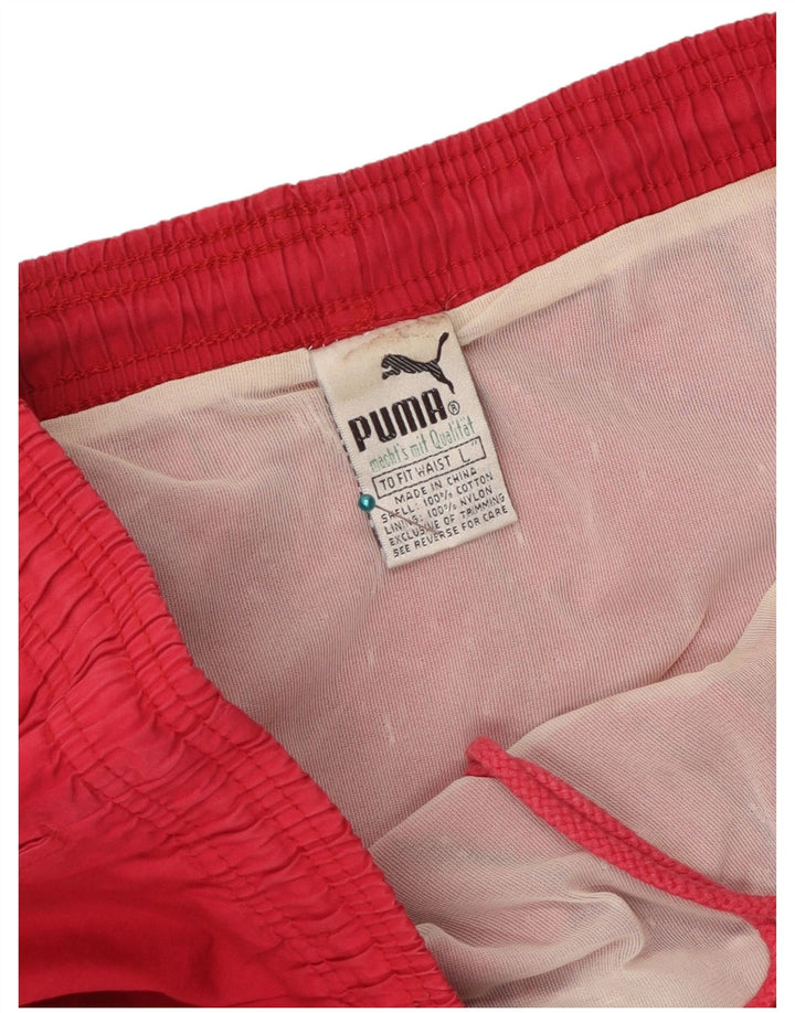 Shorts esportivos masculinos Puma grande algodão geométrico vermelho