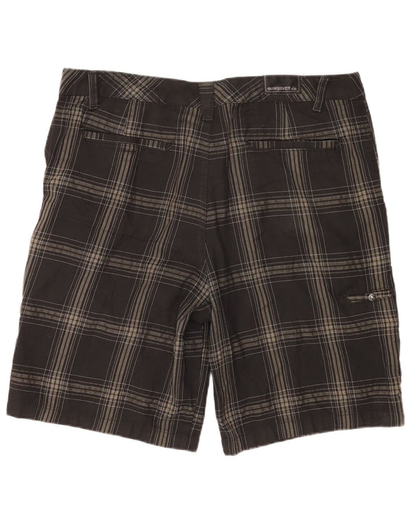 Quiksilver Mens Chino Shorts W36 Grande Poliéster Xadrez Cinza