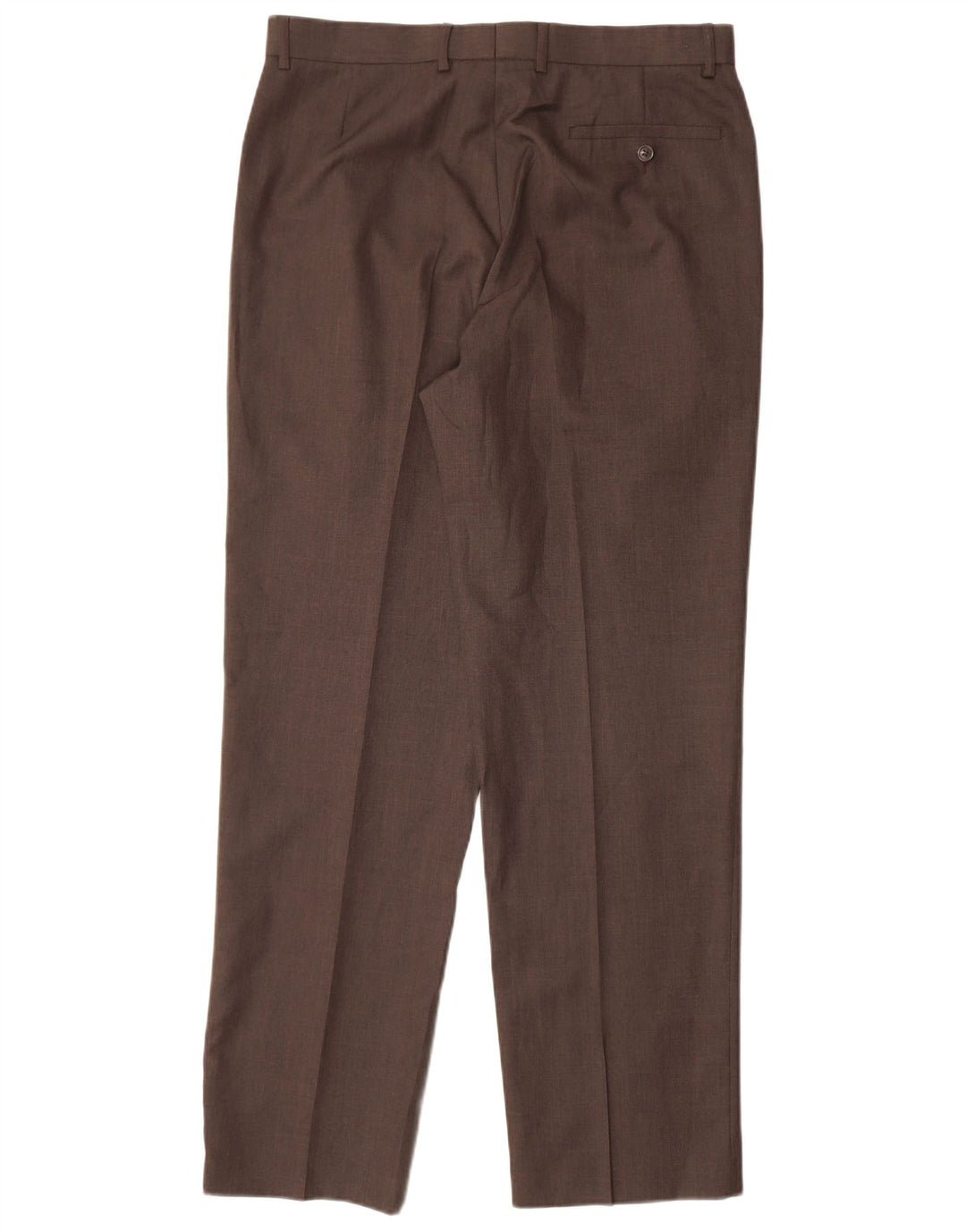 Calça masculina de terno reto MARKS & SPENCER W34 L33 poliéster marrom