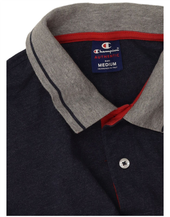 Camisa polo masculina de rugby de manga comprida Champion azul marinho médio