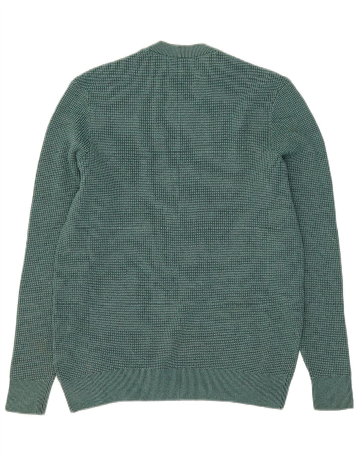Suéter masculino Marks & Spencer com gola redonda em poliéster verde médio