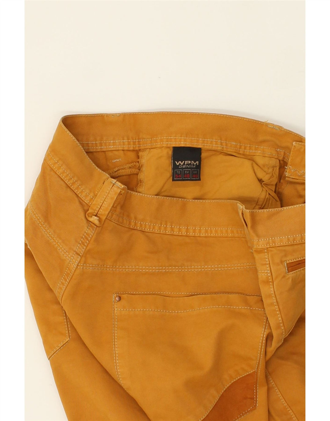 WPM Mens Straight Casual Trousers W34 L34 Beige Cotton Vintage WPM and Second-Hand WPM from Messina Hembry 