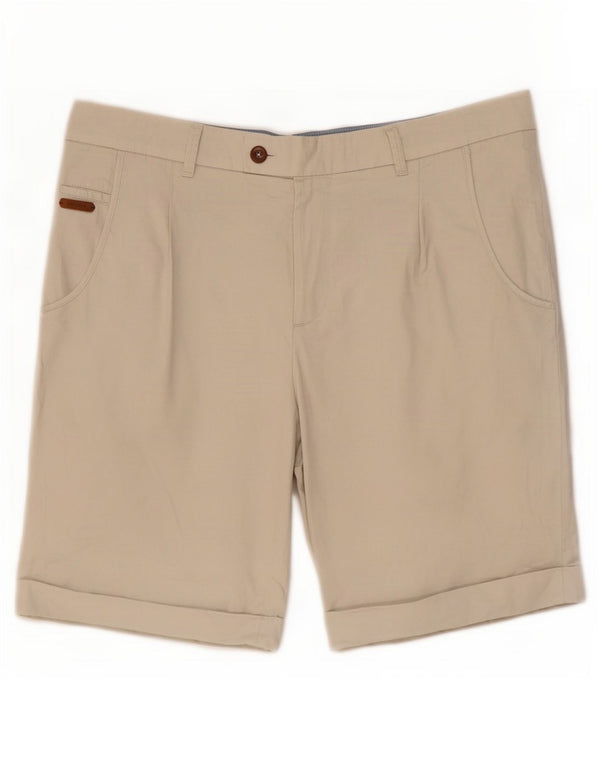 Zara Mens Pegged Casual Shorts EU 42 Grande W32 Algodão Bege