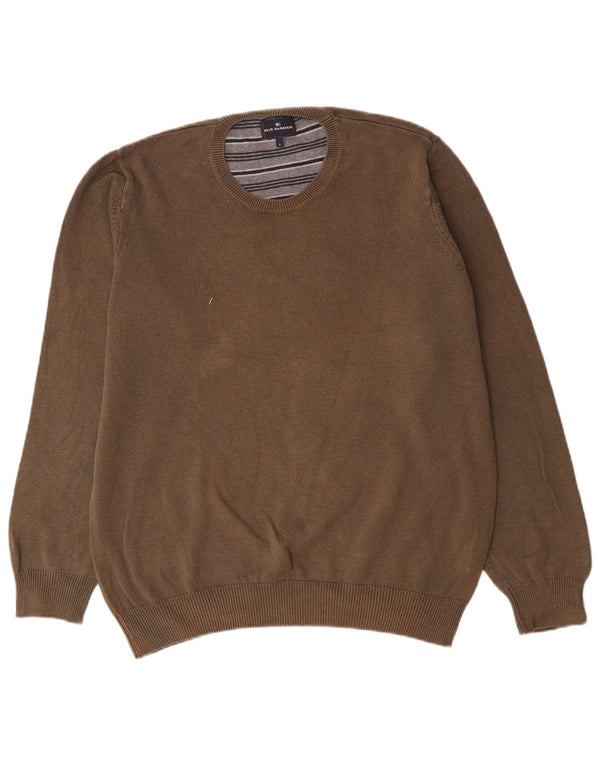 Suéter masculino Marks & Spencer Blue Harbor com gola redonda grande marrom