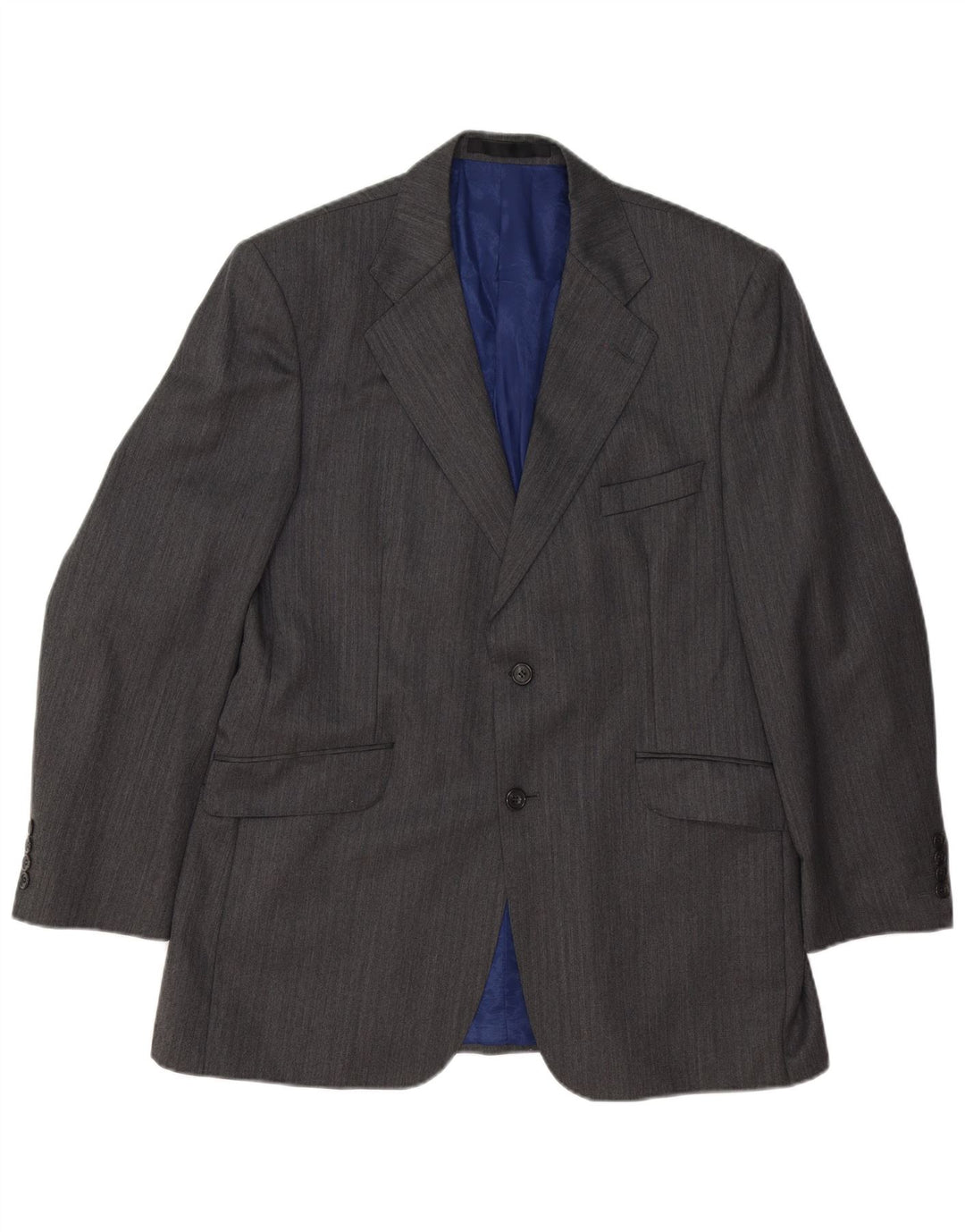 Jaqueta blazer masculina de 2 botões Marks & Spencer Reino Unido 42 lã listrada cinza grande
