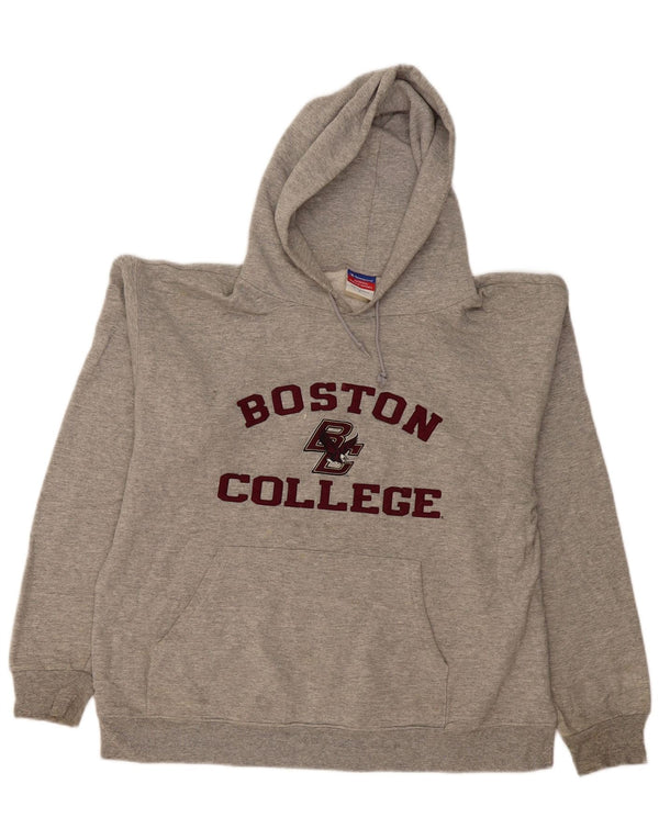 Jumper masculino com capuz gráfico Champion Boston College grande cinza