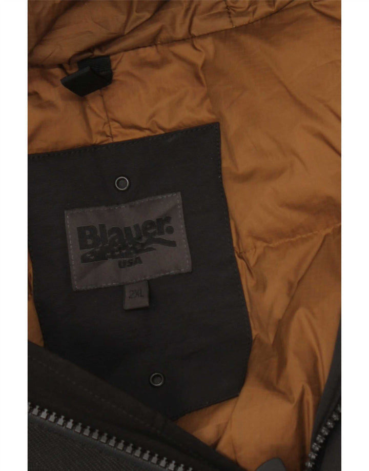 Casaco acolchoado com capuz masculino Blauer UK 44 2XL poliéster preto