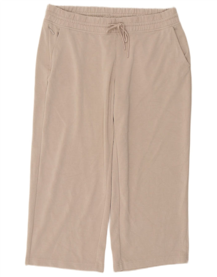 Calça de treino feminina ATHLETA UK 18 XL bege poliéster