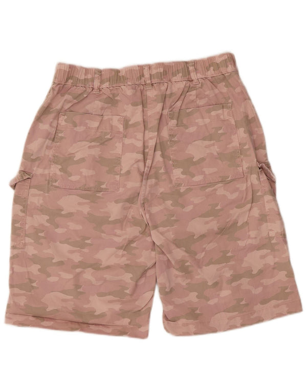 Shorts cargo feminino Marks & Spencer Reino Unido 14 grande W34 camuflagem rosa