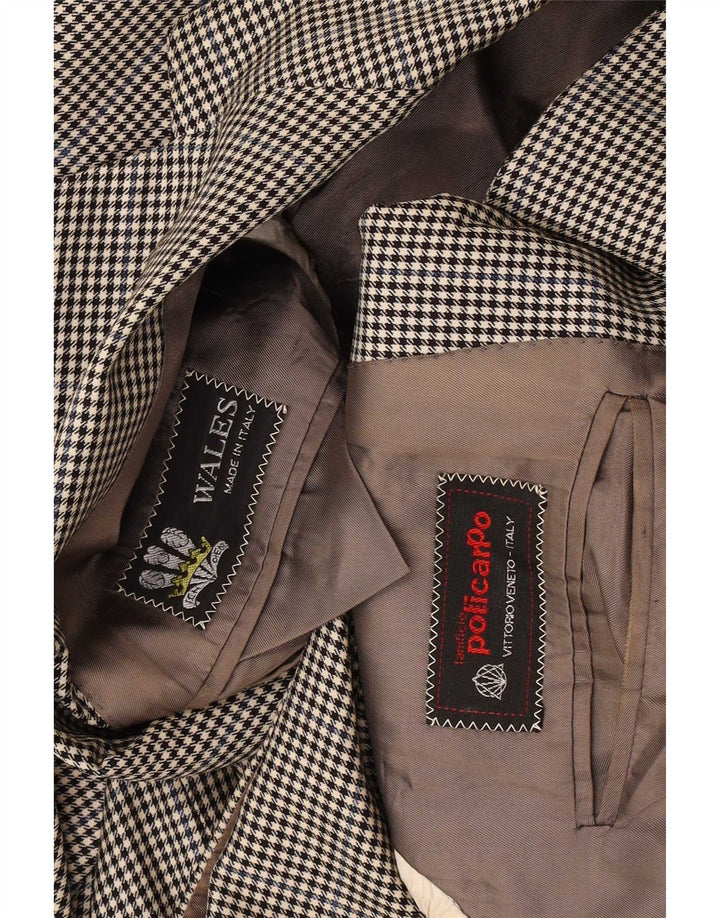 Jaqueta Blazer Policarpo Masculina com 2 Botões UK 38 Cinza Médio Houndstooth
