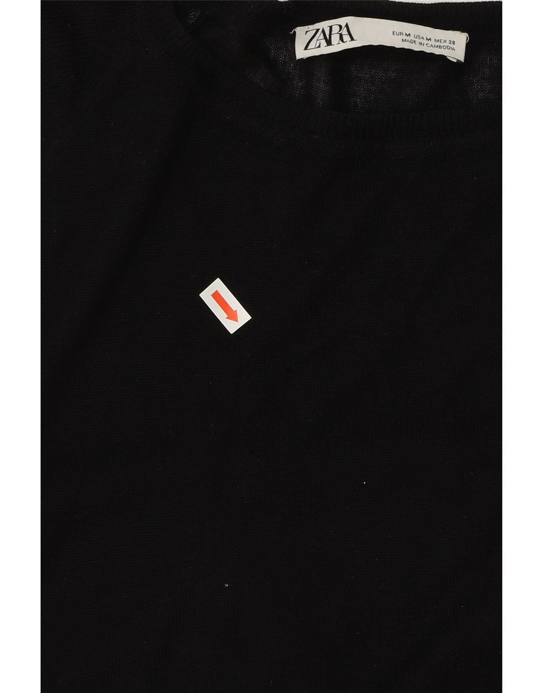 Suéter feminino Zara com gola canoa UK 14 médio preto