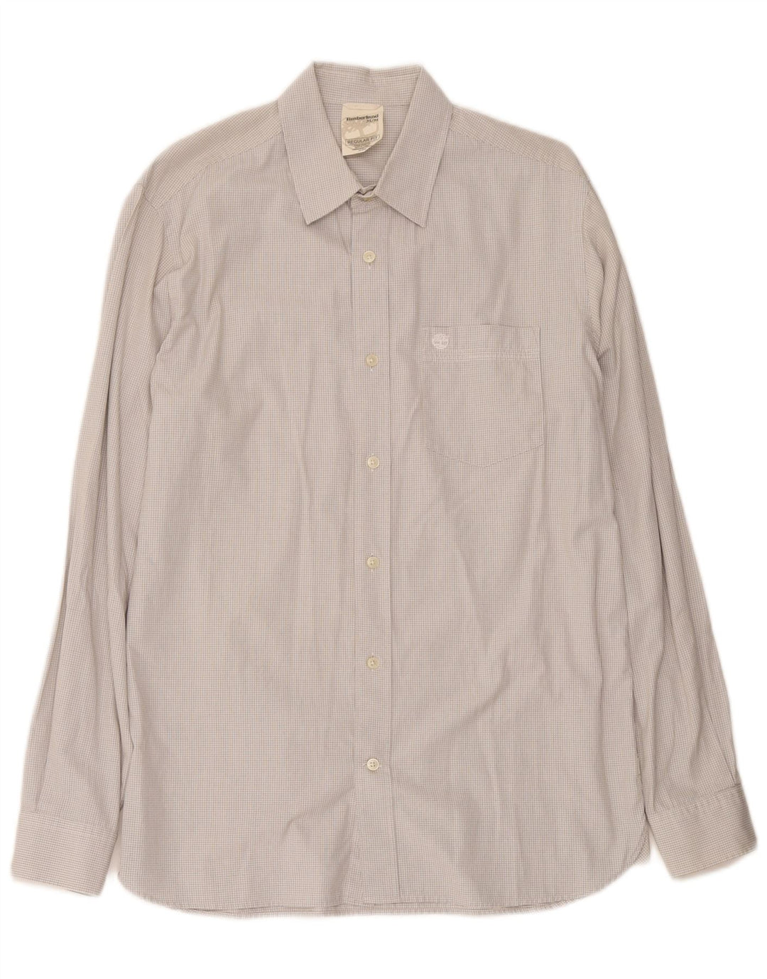 Camisa masculina Timberland Regular Fit cinza médio xadrez
