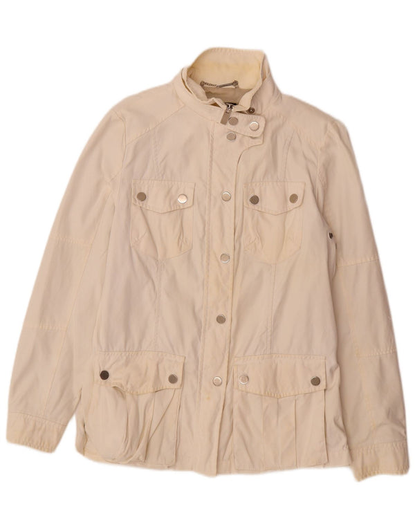 Jaqueta utilitária feminina Zara Reino Unido 16 grande nylon branco