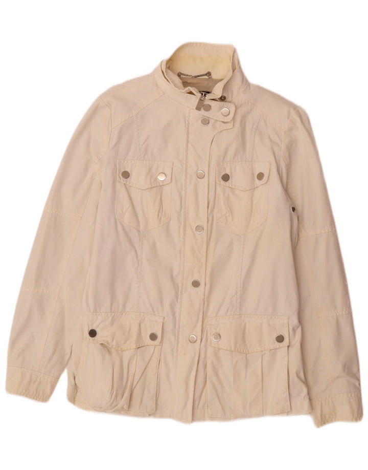 Jaqueta utilitária feminina Zara Reino Unido 16 grande nylon branco