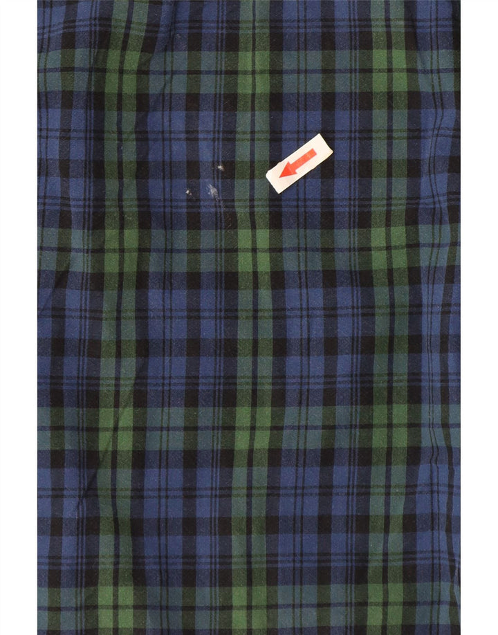 Camisa masculina alta sob medida J. Crew de algodão xadrez azul marinho médio