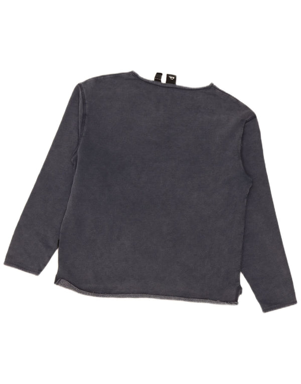 Quiksilver moletom feminino jumper UK 14 médio azul marinho algodão