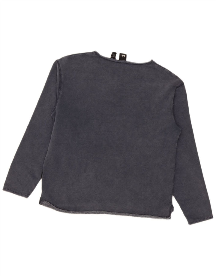 Quiksilver moletom feminino jumper UK 14 médio azul marinho algodão
